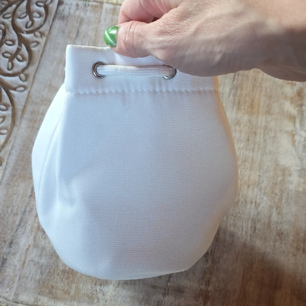 Christian Dior Drawstring Bucket Cosmetic Bag – White